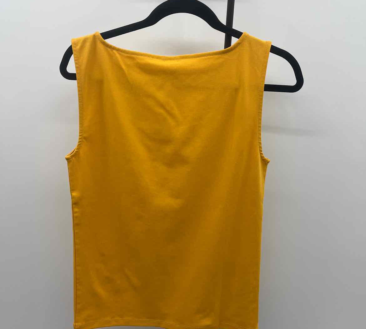 Ann Taylor Women's Size L Yellow Solid Sleeveless Shirt