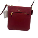 COACH Red Saffiano Leather MINI ROWAN FILE BAG Adj Crossbody Purse