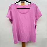 JJill Women's Size L Lavender Solid Short Sleeve Shirt