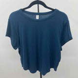 Old Navy Junior's Size XL Blue Ribbed Short Sleeve Shirt