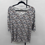 JJill Women's Size M Navy medallion Long Sleeve Shirt
