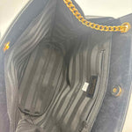 Interior HENRI BENDEL Black Leather w/Leather & Chain Convertible Crossbody Bucket Bag Purse