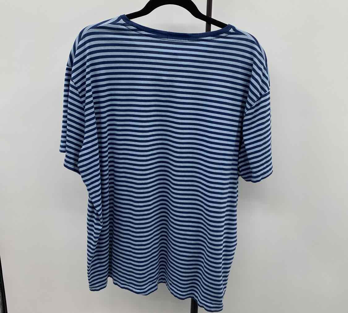 Ralph Lauren Men's Size XXL Blue Striped Short Sleeve Shirt