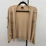 Aaeda Women's Size M Tan Heathered Cardigan