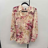 Chaps Women's Size 2X Ivory Floral Long Sleeve Shirt