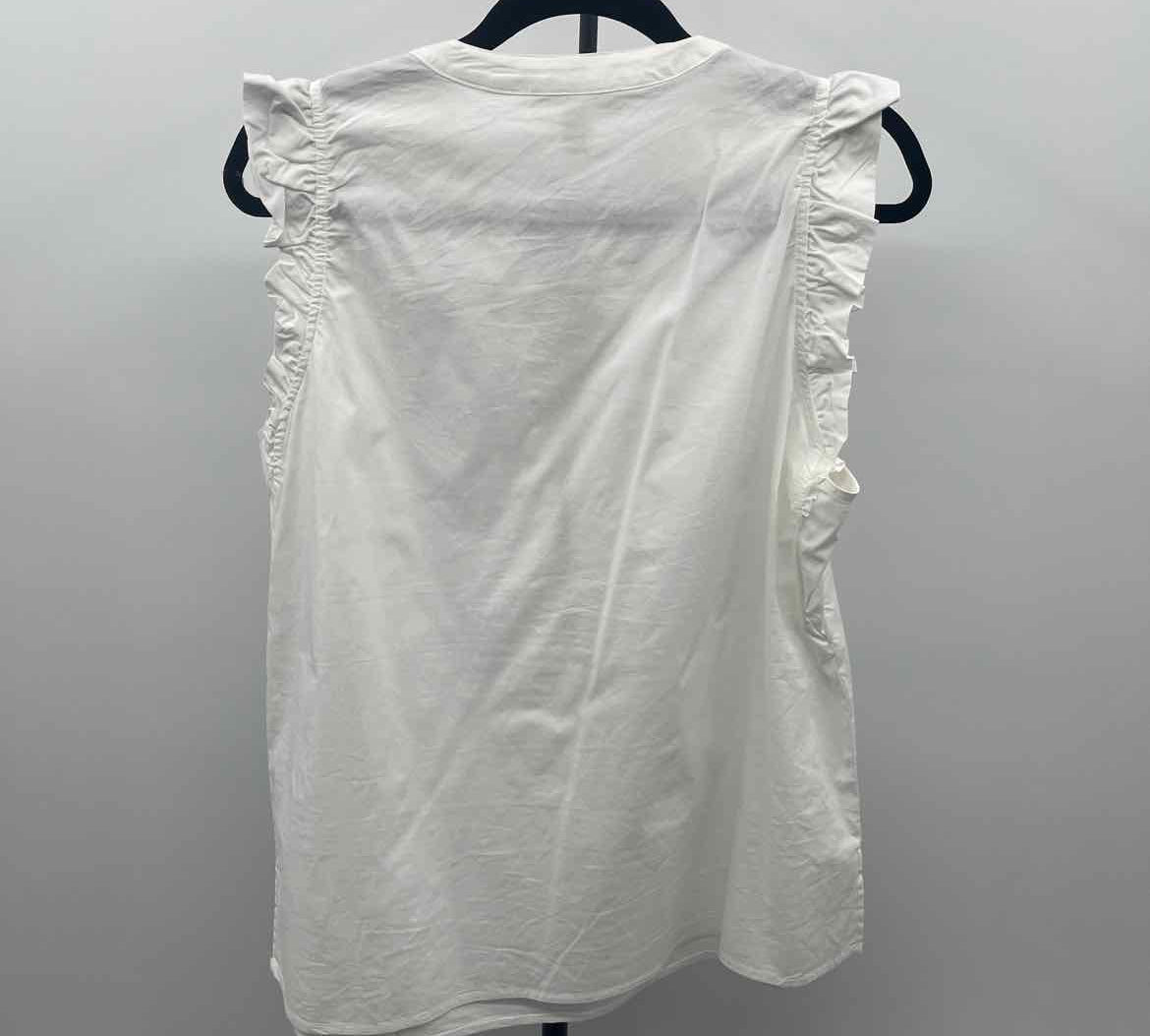 Michael Kors Women's Size L White Solid Sleeveless Shirt