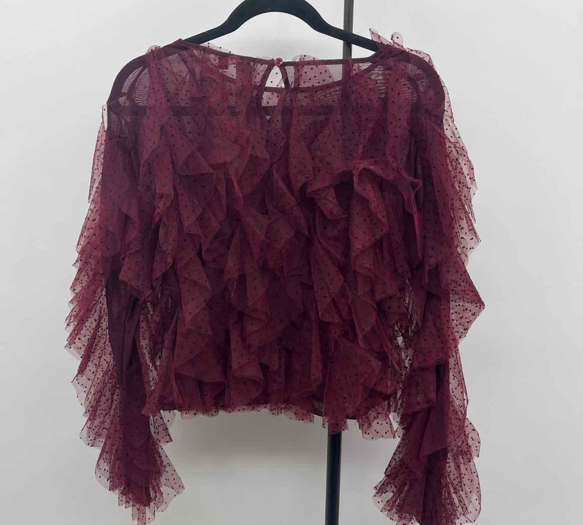 DOLAN Junior's Size M maroon dotted Long Sleeve Shirt