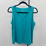 Chico's Women's Size M Teal Solid Sleeveless Shirt