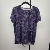 JJill Women's Size L Purple Paisley Short Sleeve Shirt