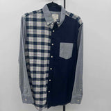 St Johns Bay Men's Size M Navy Plaid Long Sleeve Shirt