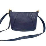 FOSSIL Navy Blue Pebbled & Suede Leather SKYLAR Crossbody Purse