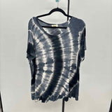 Style & Co. Women's Size XL Charcoal Tie Dye Short Sleeve Shirt