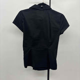 New York & Co. Women's Size S Black Solid Short Sleeve Shirt