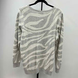 Belle by Kim Gravel Women's Size M Gray Abstract Sweater