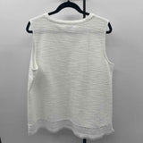Liz Claiborne Women's Size XXL White Textured Sleeveless Shirt