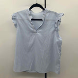 Unbranded Women's Size M Blue Stripe Short Sleeve Shirt