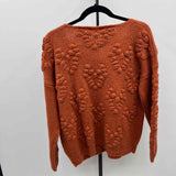 Fav Lux Women's Size L Rust Textured Sweater
