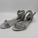 White House Black Market Women's Shoe Size 7 Silver Textured Flats