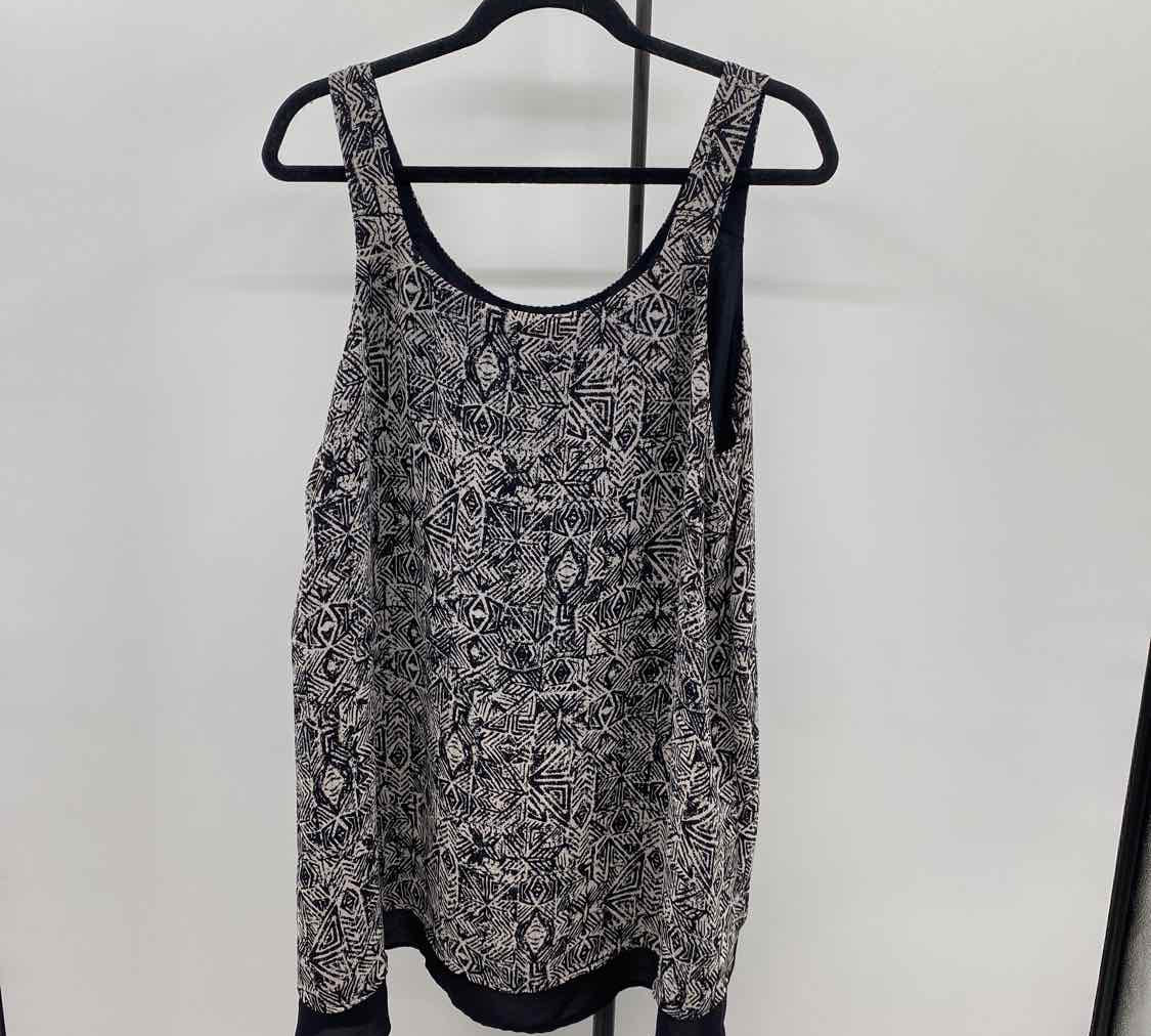 Massini Women's Size 1X Black Abstract Tank
