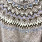Chico's Women's Size L Tan Fair Isle Sweater