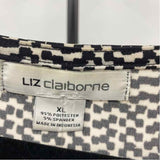 Liz Claiborne Women's Size XL Black Spotted Long Sleeve Shirt