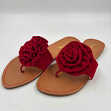 Sunny Feet Women's Shoe Size 8.5 Red Floral Sandals