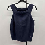 Tommy Hilfiger Women's Size XL Navy Cable Knit Sleeveless Shirt