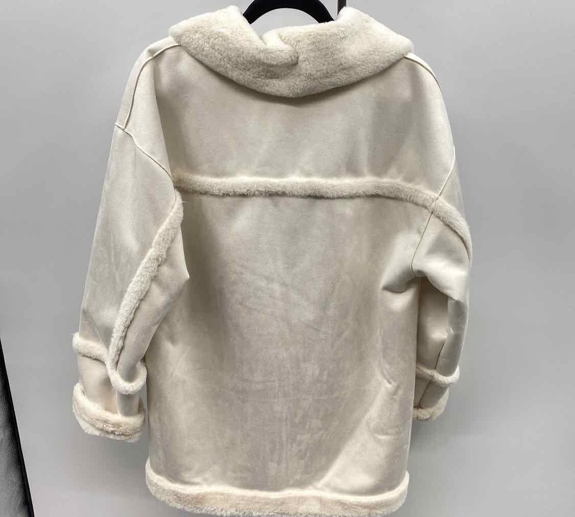 Elan Women's Size M Ivory Solid Coat