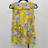 Japna Women's Size M Yellow Floral Short Sleeve Shirt