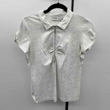 Chico's Women's Size S White Shimmer Short Sleeve Shirt