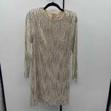 Eliza J Women's Size 8 Beige Sequins Gown/Evening Wear