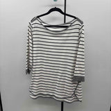 Talbots Women's Size 2X Black Stripe Long Sleeve Shirt