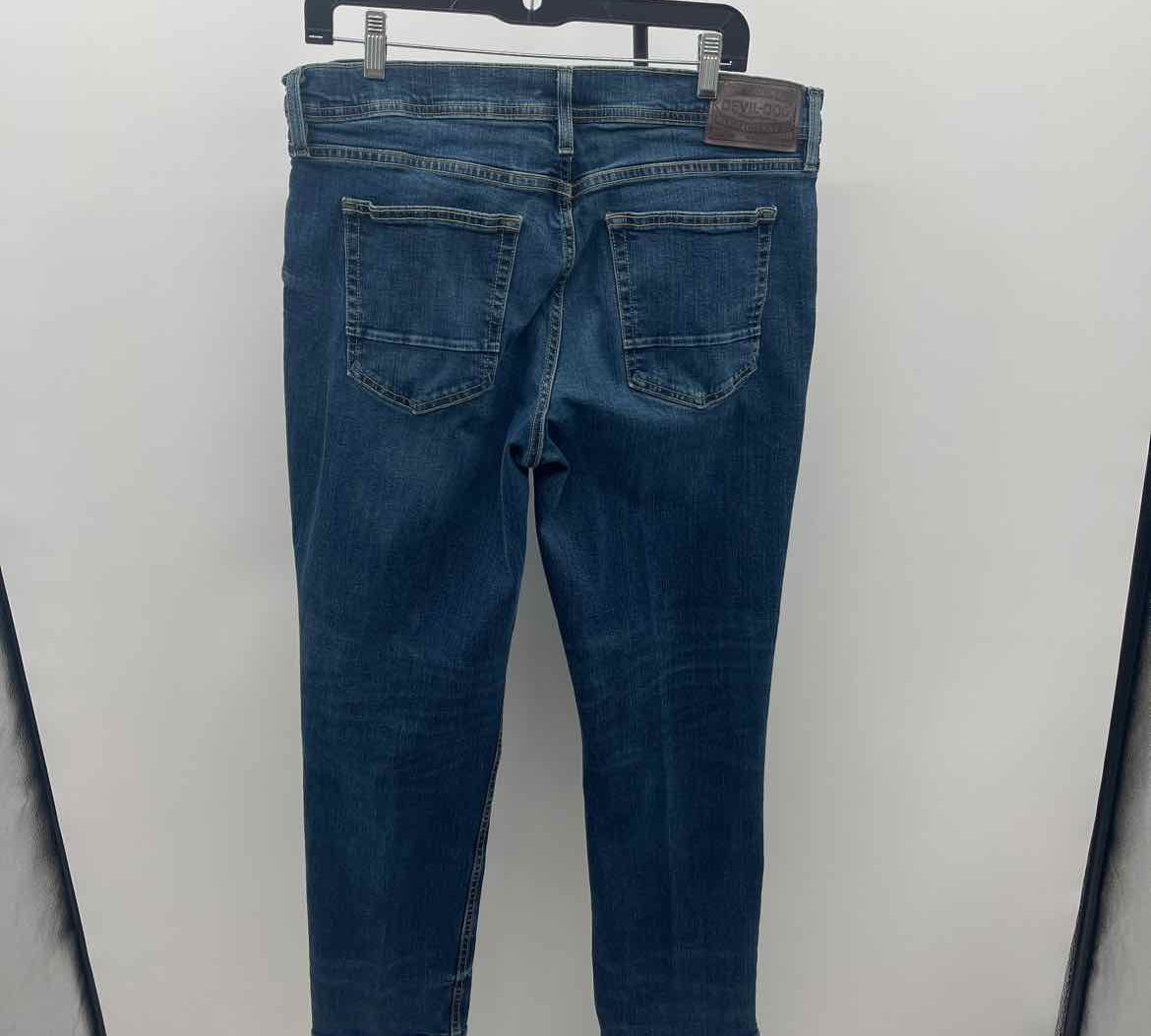 Devil Dog Men's Size 34 Blue Solid Jeans