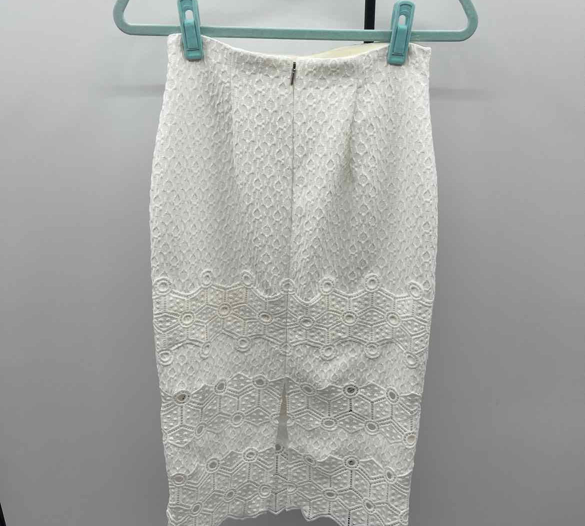 Rebecca Taylor Women's Size 4 White Textured Skirt