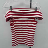 Banana Republic Women's Size M Red Stripe Short Sleeve Shirt