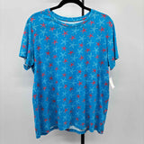 Lands End Women's Size L Turquoise Starfish Short Sleeve Shirt