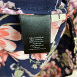 Ann Taylor Women's Size M Navy Floral Long Sleeve Shirt