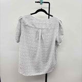 Carolina Belle Women's Size L White dotted Short Sleeve Shirt