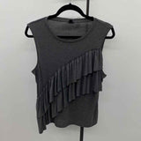 J Crew Women's Size L Charcoal Solid Sleeveless Shirt
