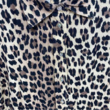 Alexander Jordan Women's Size S Ivory Animal Print Long Sleeve Shirt