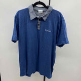 Columbia Men's Size XL Blue Solid Short Sleeve Shirt