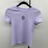 Life Is Good Women's Size S Lavender Ribbed Short Sleeve Shirt