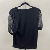 Cece Women's Size M Black dotted Short Sleeve Shirt