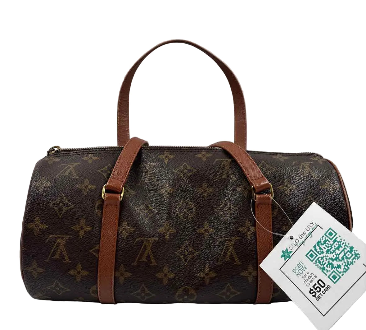 LOUIS VUITTON 1993 Brown Monogram PAPPILLON 30 Barrel Bag Set