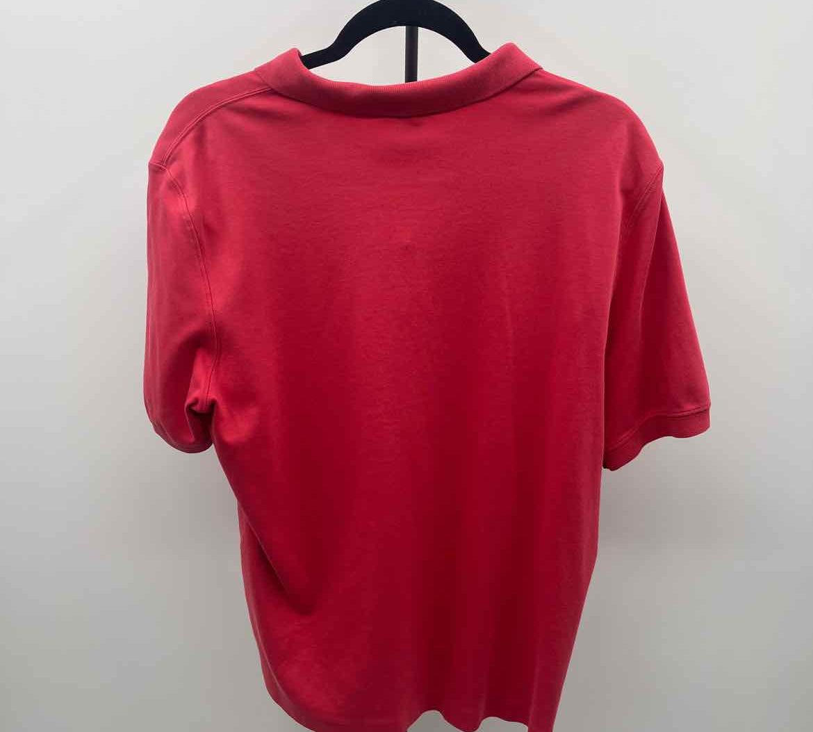 Lands End Women's Size L Red Solid Short Sleeve Shirt