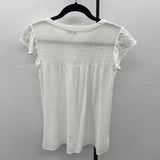 Rose & Olive Women's Size M White Textured Short Sleeve Shirt
