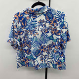 Velvet Heart Women's Size M Blue Floral Short Sleeve Shirt