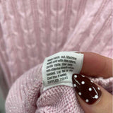 St. John's Bay Women's Size XLP Pink Cable Knit Sweater