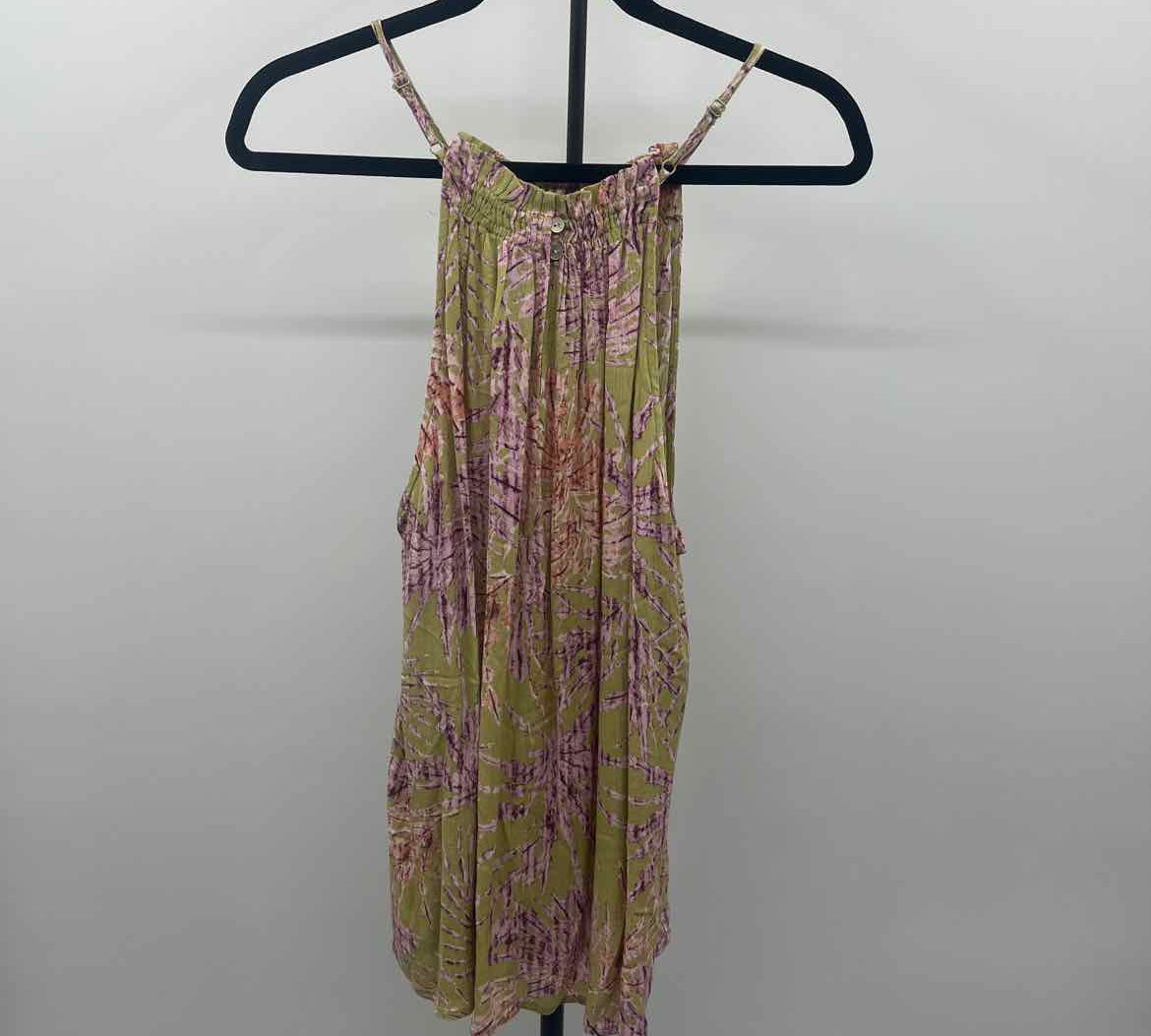 Staccato Women's Size L Green Abstract Sleeveless Shirt