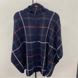 Tahari Women's Size S/M Navy Plaid Cape